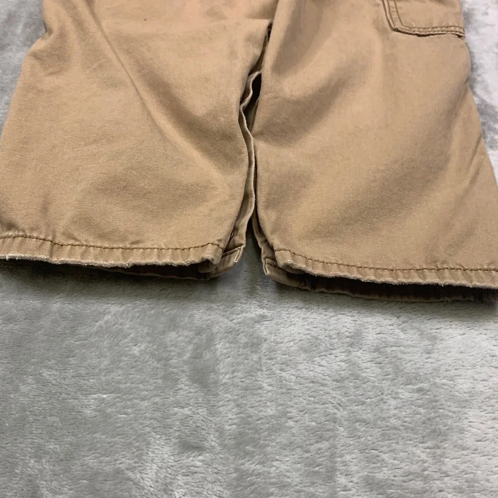OshKosh Bgosh Kids Overalls Toddler 24 Months Khaki 100% Cotton Double Knee Bib